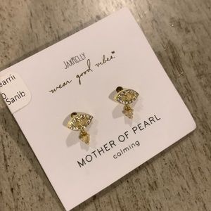 NWT Jax Kelly mother of Pearl calming evil eye earring